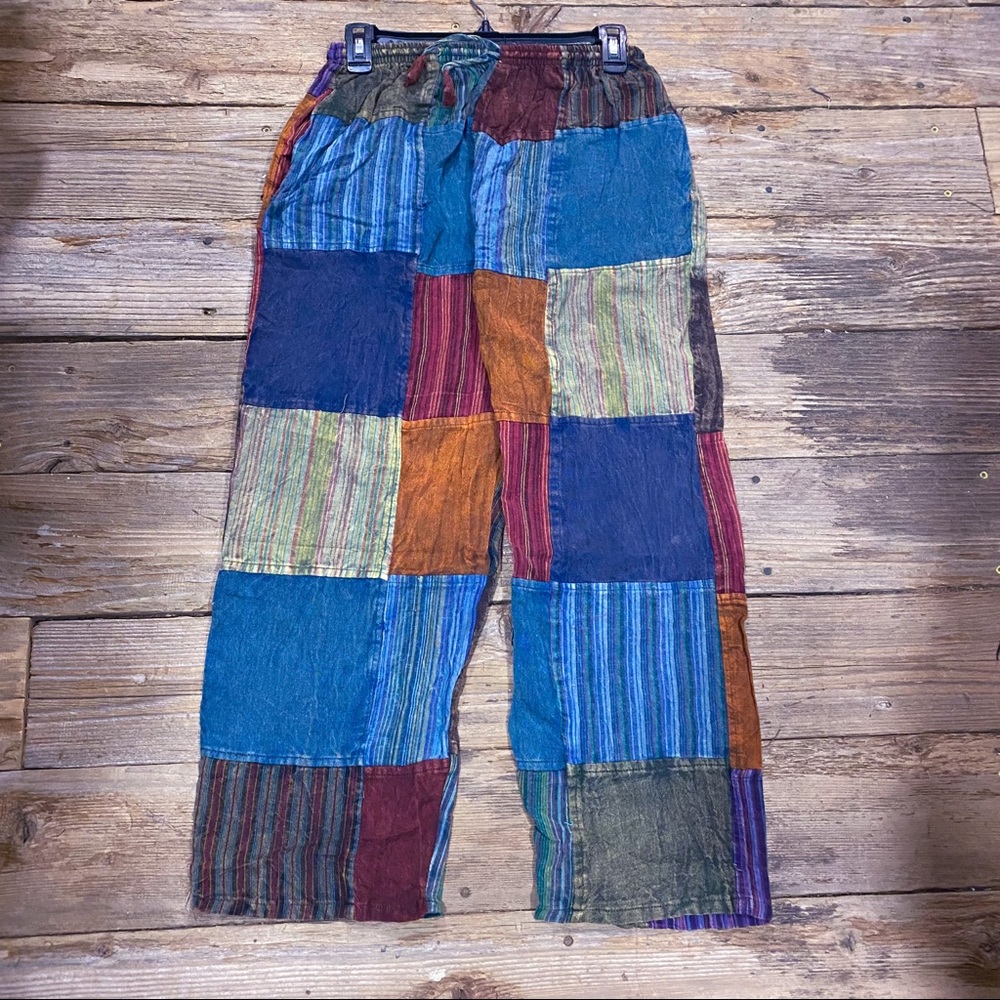 Capri boho hippie patchwork pants